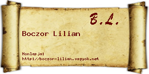 Boczor Lilian névjegykártya